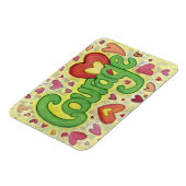 Courage Heart Word Art Inspirerend Fridge Magnet Magneet (Linkerzijde)