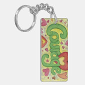 Courage Heart Word Art Inspirerend Sleutelhanger (Voorkant Links)