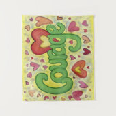 Courage Heart Word Art Tapestry Wall Decor Wandkleed (Voorkant)