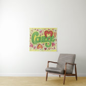 Courage Heart Word Art Tapestry Wall Decor Wandkleed (In Situ (horizontaal))