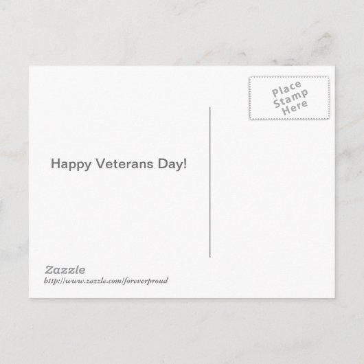 Courage-Held-Dank U Veteranen Dag Ansichtkaart Briefkaart (Achterkant)