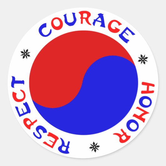 Courage Honor Respect Stickers voor vechtsporten (Voorkant)
