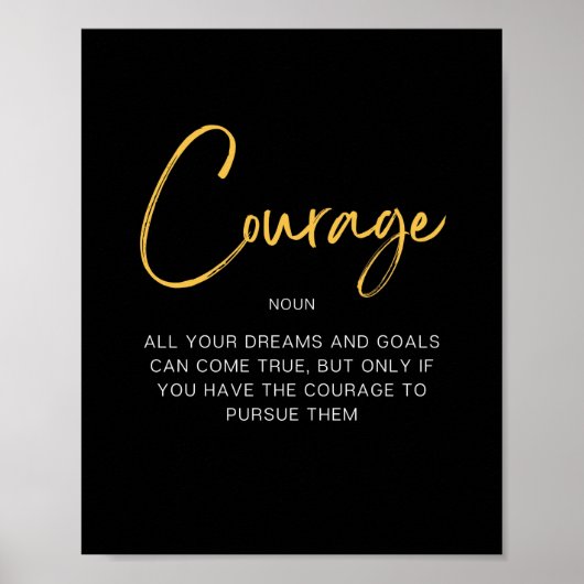 Courage Inspiring Quote Poster (Voorkant)