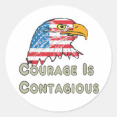 Courage is besmettelijk ronde sticker (Voorkant)