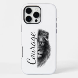Courage Leeuw Artistiek Minimaal- iPhone 16 Pro Max Hoesje