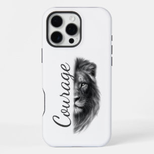 Courage Leeuw Artistiek Minimaal- iPhone 16 Pro Max Hoesje