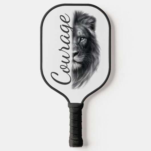 Courage Leeuw Artistiek Minimaal- Pickleball Paddle (Voorkant)