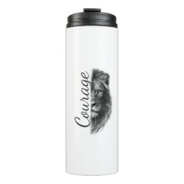 Courage Leeuw Artistiek Minimaal T-Shirt-Thermisch Thermosbeker
