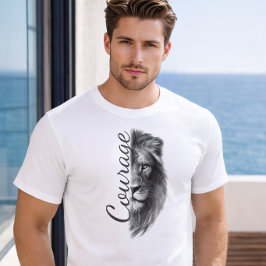 Courage Leeuw Artistiek Minimal T-shirt -