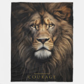 Courage Leeuw Portret Fleece Deken (Voorkant)