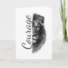 Courage Lion Artistic Minimal-Folded Greeting Card Kaart