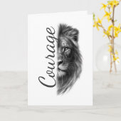 Courage Lion Artistic Minimal-Folded Greeting Card Kaart (Gele Bloem)