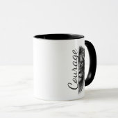 Courage Lion Artistic Minimal- Mok (Voorkant rechts)