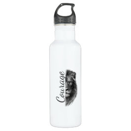 Courage Lion Artistic Minimal Tee-Thermal Tumbler Waterfles