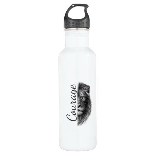 Courage Lion Artistic Minimal Tee-Thermal Tumbler Waterfles (Voorkant)