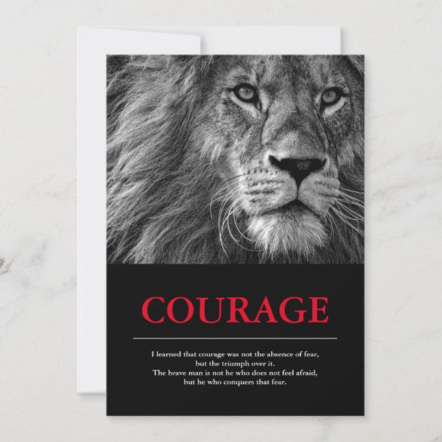 Courage Lion Motivatie Inspirerend (Voorkant)