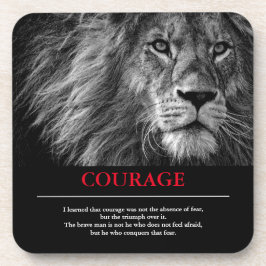 Courage Lion Motivatie Inspirerend Bier Onderzetter