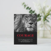Courage Lion Motivatie Inspirerend Briefkaart (Staand voorkant)