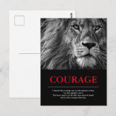 Courage Lion Motivatie Inspirerend Briefkaart (Voorkant / Achterkant)