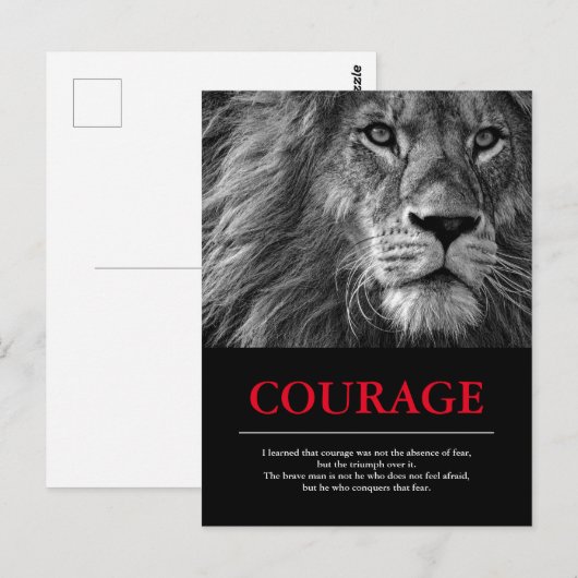Courage Lion Motivatie Inspirerend Briefkaart (Voorkant / Achterkant)