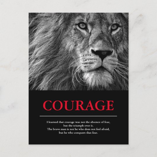 Courage Lion Motivatie Inspirerend Briefkaart (Voorkant)