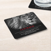 Courage Lion Motivatie Inspirerend Kartonnen Onderzetters (Schuin)