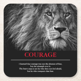 Courage Lion Motivatie Inspirerend Kartonnen Onderzetters