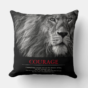 Courage Lion Motivatie Inspirerend Kussen