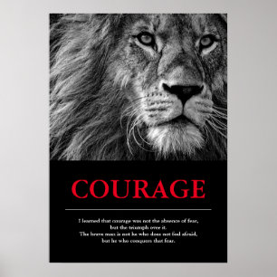 Courage Lion Motivatie Inspirerend Poster