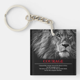Courage Lion Motivatie Inspirerend Sleutelhanger
