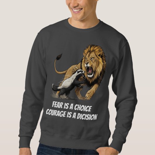 Courage Lion T-Shirt – Fearless Mindset (Voorkant)