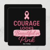 Courage Looks Beautiful in Pink Breast Cancer  Kaart (Voorkant / Achterkant)