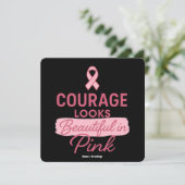 Courage Looks Beautiful in Pink Breast Cancer  Kaart (Staand voorkant)