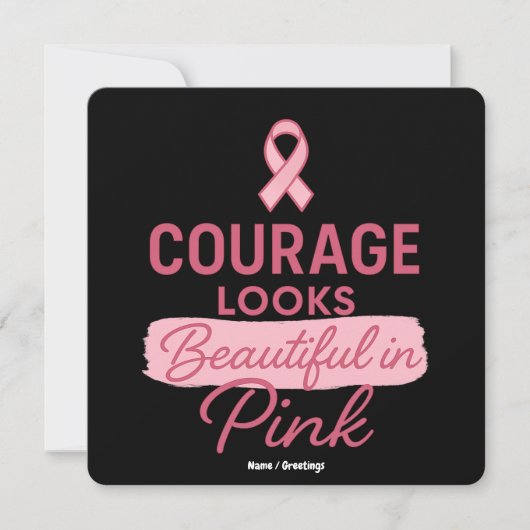 Courage Looks Beautiful in Pink Breast Cancer  Kaart (Voorkant)