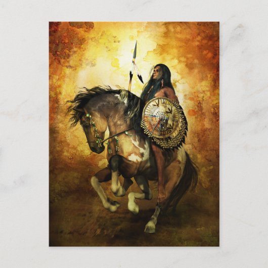 Courage Native American Warrior Briefkaart (Voorkant)