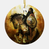 Courage Native American Warrior Keramisch Ornament (Voorkant)