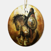 Courage Native American Warrior Keramisch Ornament (Links)
