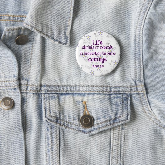 Courage Nin Quote Ronde Button 5,7 Cm (In situ)