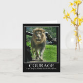 Courage Note Kaart - Lion (Motivatie) (Gele Bloem)