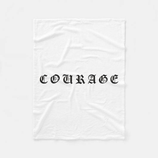 Courage One Word Insrational Motivational Quote Wo Fleece Deken (Voorkant)