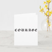 Courage One Word Insrational Motivational Quote Wo Kaart (Gele Bloem)