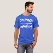 Courage Over Comfort Wiskunde Pun Optimitic Slogan T-shirt (Voorkant volledig)