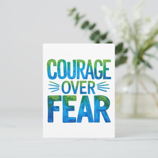 Courage over fear briefkaart (Staand voorkant)