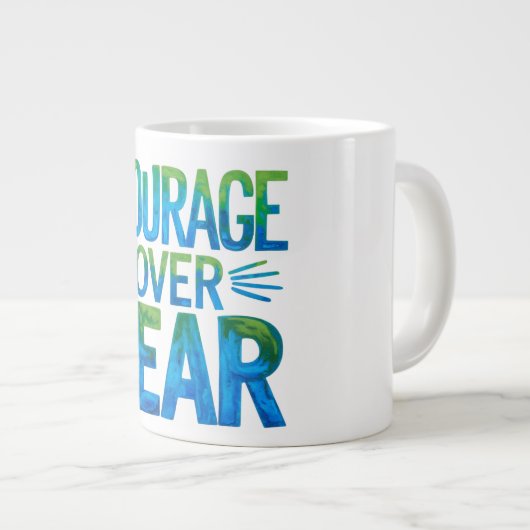 Courage over fear grote koffiekop (Voorkant rechts)