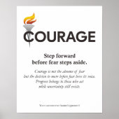 Courage Over Fear Leiderschapsfakkel Muur Poster (Voorkant)