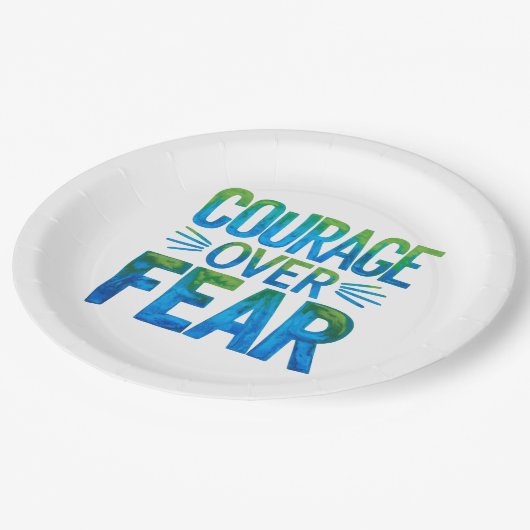 Courage over fear papieren bordje (Gekanteld)