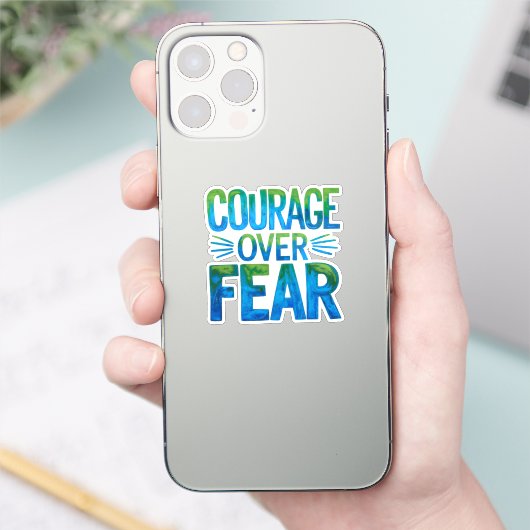 Courage over fear sticker (Telefoon)