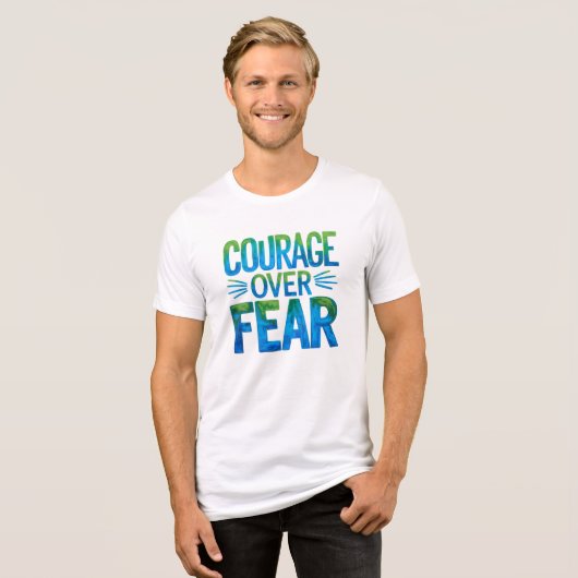 Courage over fear Tri-Blend shirt (Voorkant volledig)