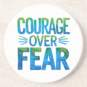 Courage over fear zandsteen onderzetter (Voorkant)