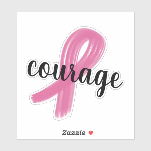 Courage Pink Ribbon borstkanker Sticker (Vel)